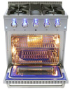 HRG3080U range with ceramic oven interior and halogen lighting