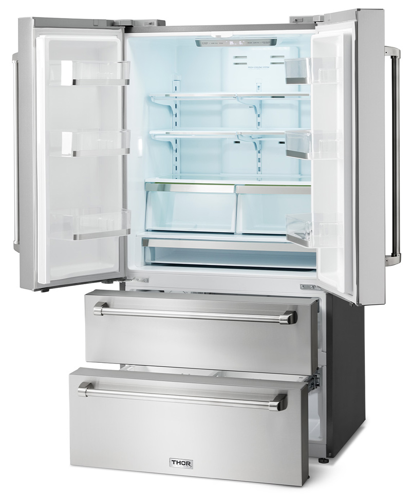 THOR TRF3602 36-inch Refrigerator with French Doors and Two freezer drawers