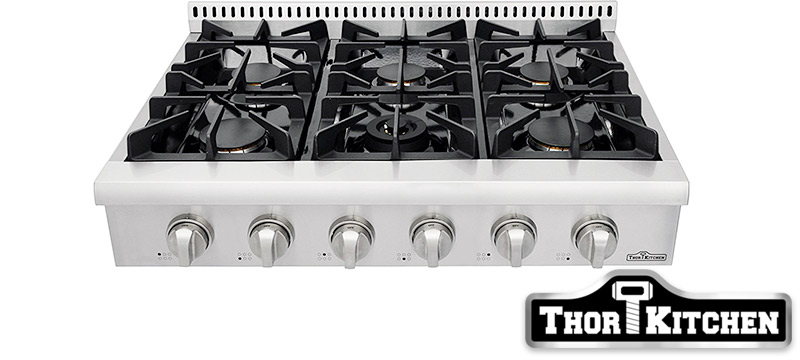Thor Kitchen 36 inch wide Gas Professional Cooktop Range